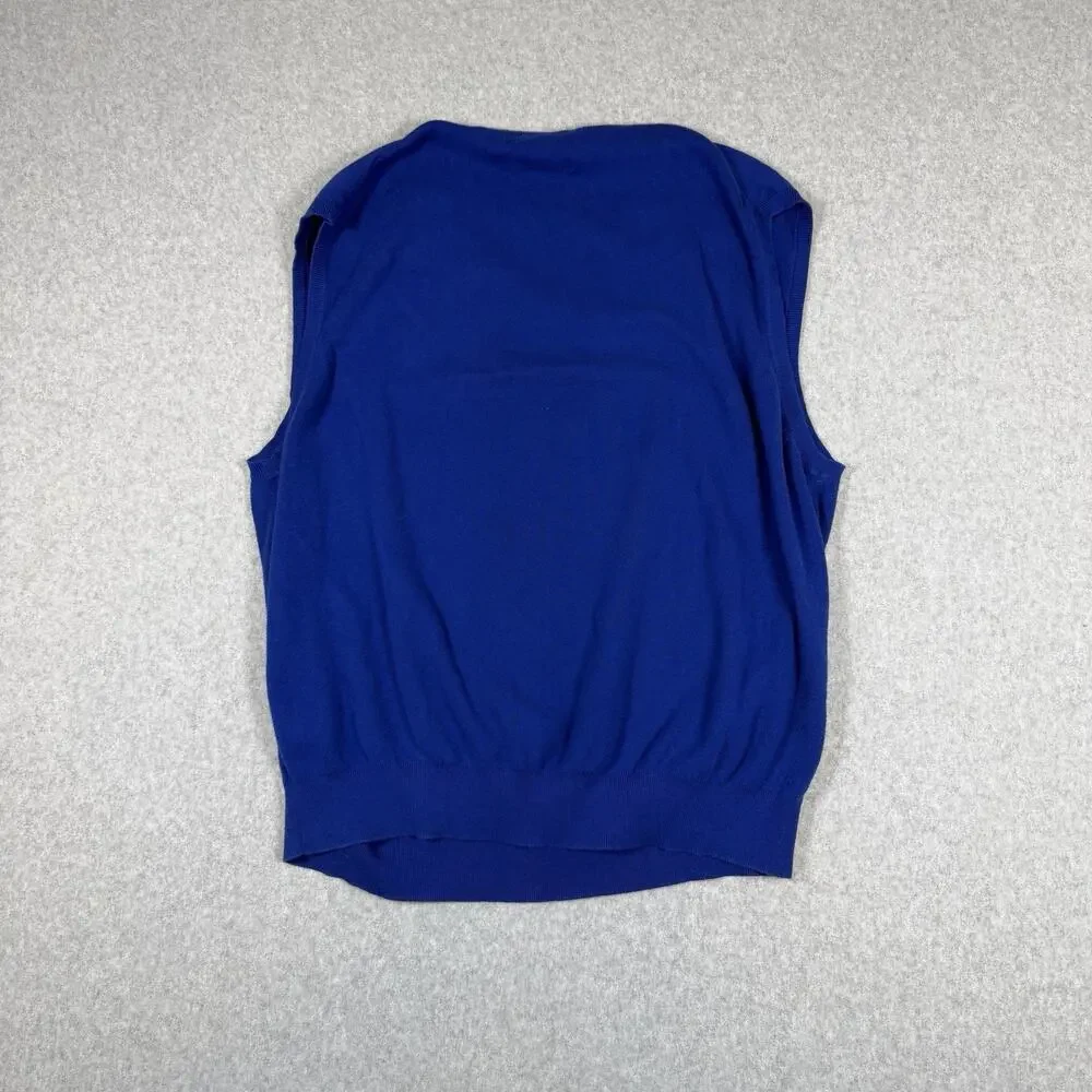 Vintage Polo Ralph Lauren Blue Sweater Vest Mens XXL Cotton Knit Golf 90s Preppy